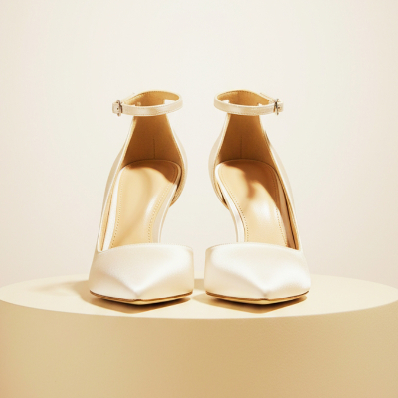 Satin Ankle Pumps-template